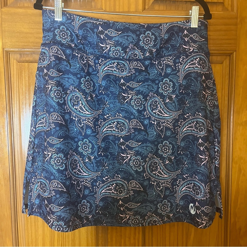 MOTEEPI Tennis Golf Athletic Knee Length blue/pink Skort Skirt Sz XL